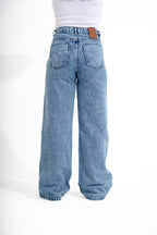wide leg adjustable waist jeans /hers