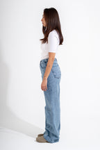 wide leg adjustable waist jeans /hers
