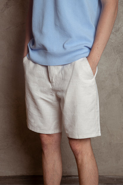 genuine linen shorts /ivory