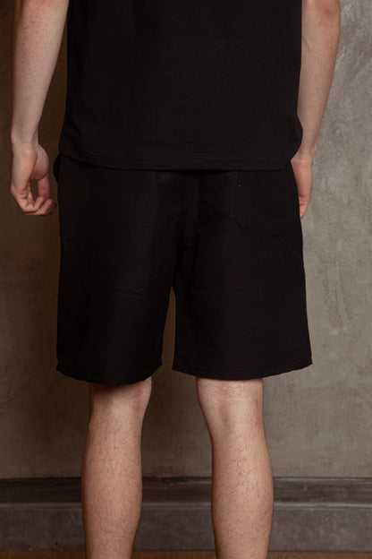 genuine linen shorts /black