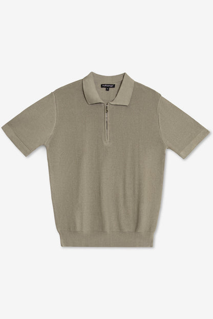 knitted polo short sleeve /beige