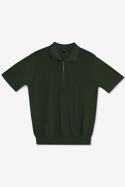 knitted polo short sleeve /olive