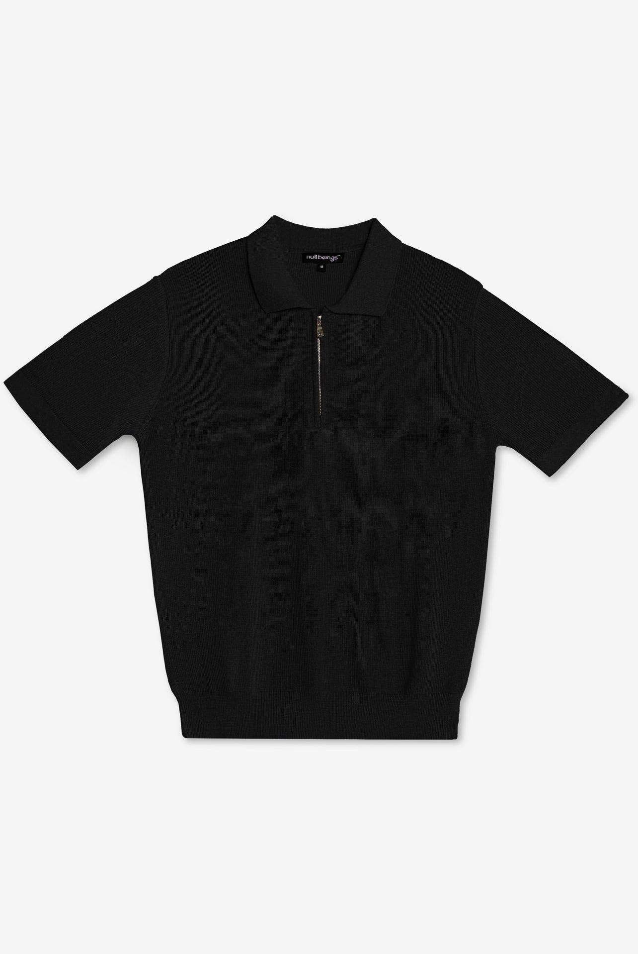 knitted polo short sleeve /black