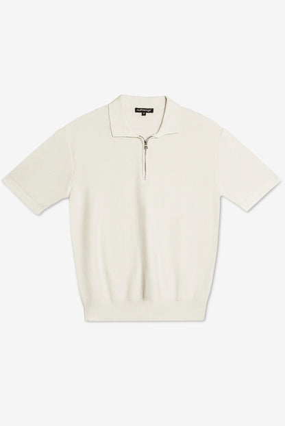 knitted polo short sleeve /cream