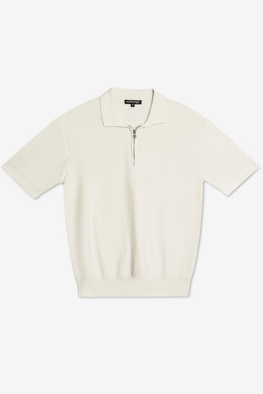 knitted polo short sleeve /cream