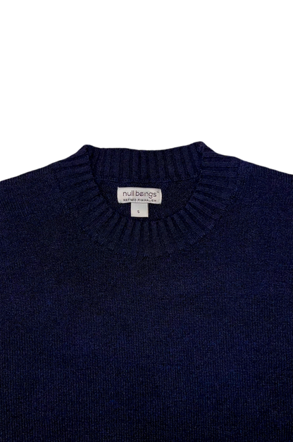 wool-blend crewneck /navy