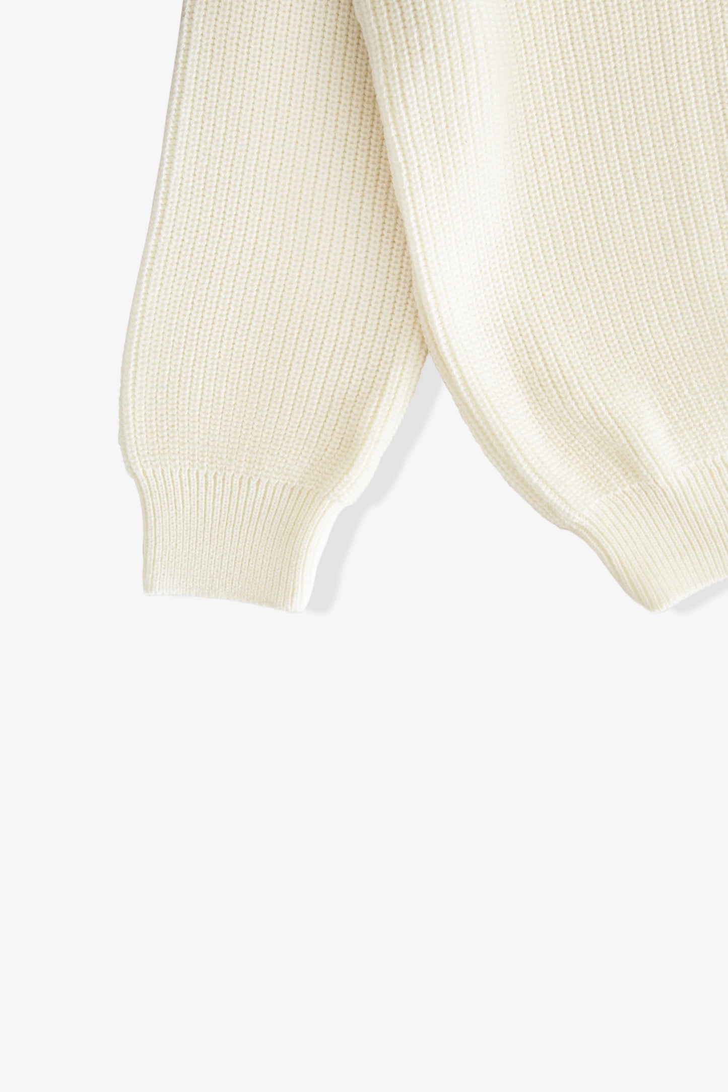 knitted quarter-zip polo /cream white