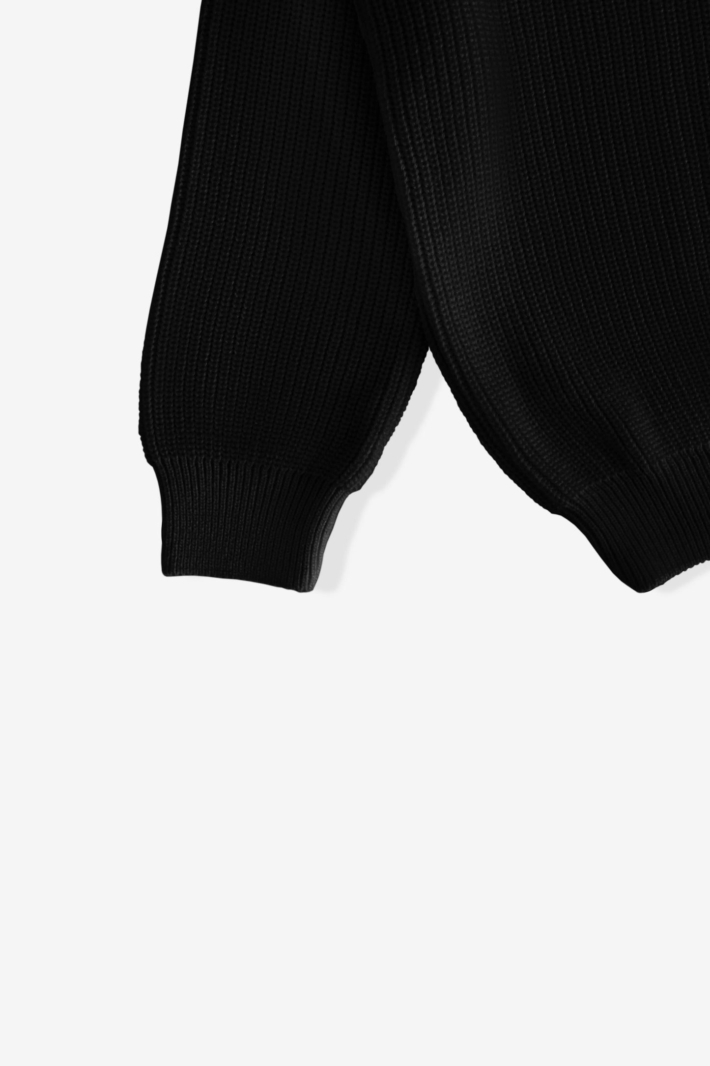 knitted quarter-zip polo /black