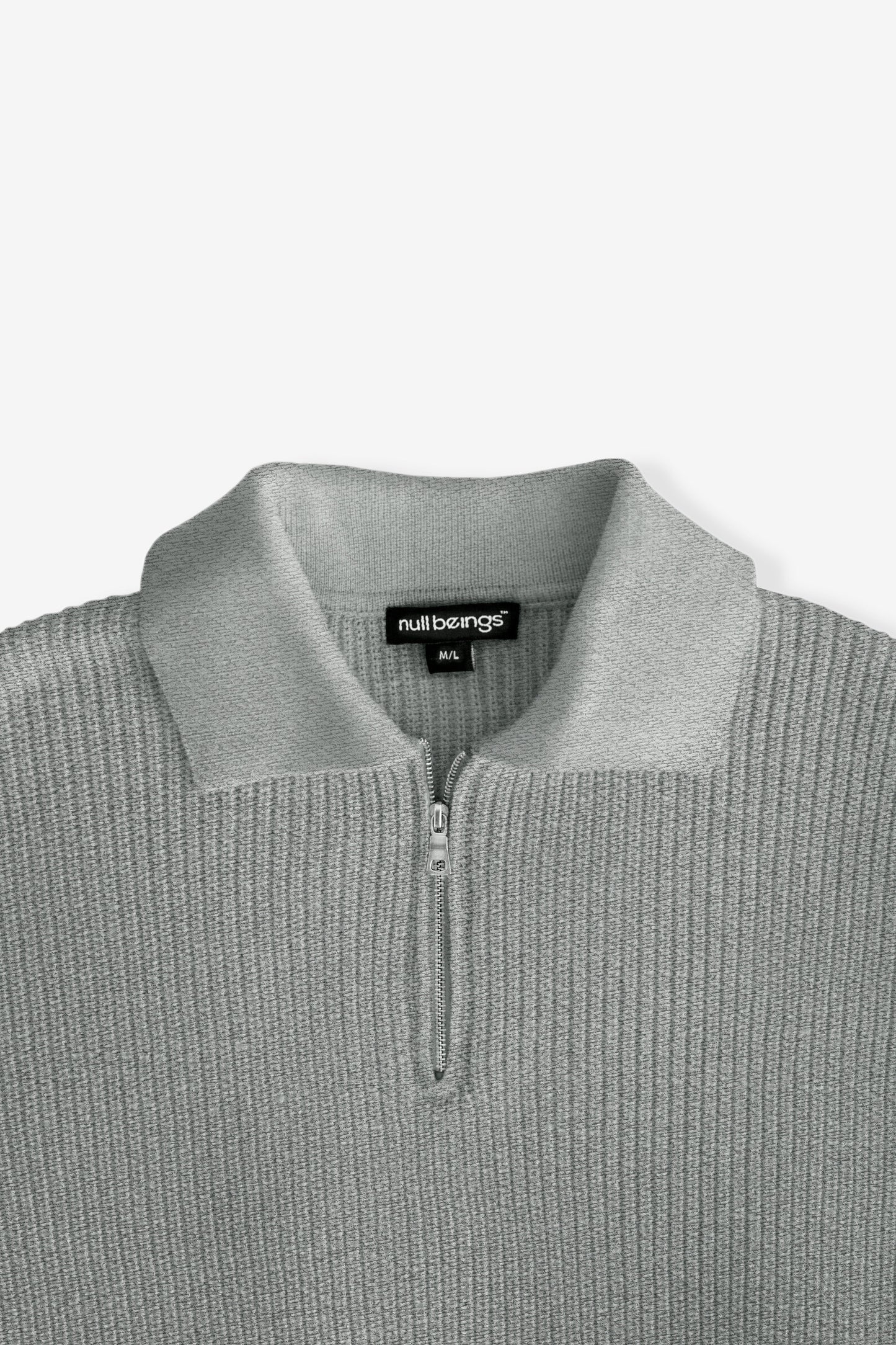 knitted quarter-zip polo /light grey