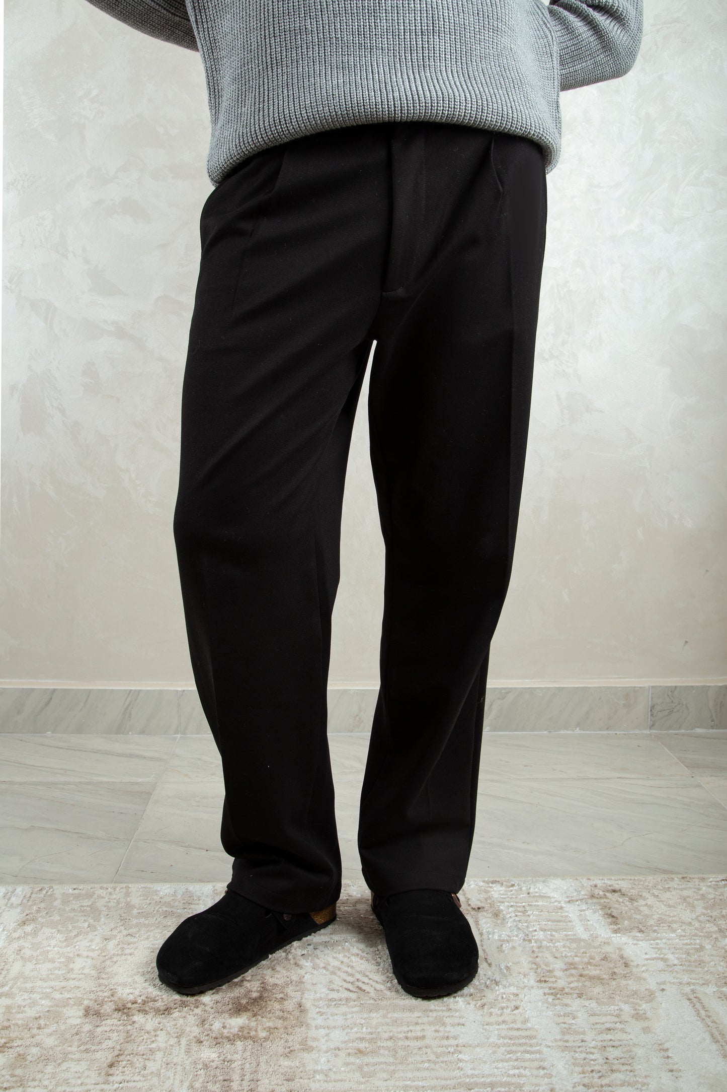 pleated trousers /black