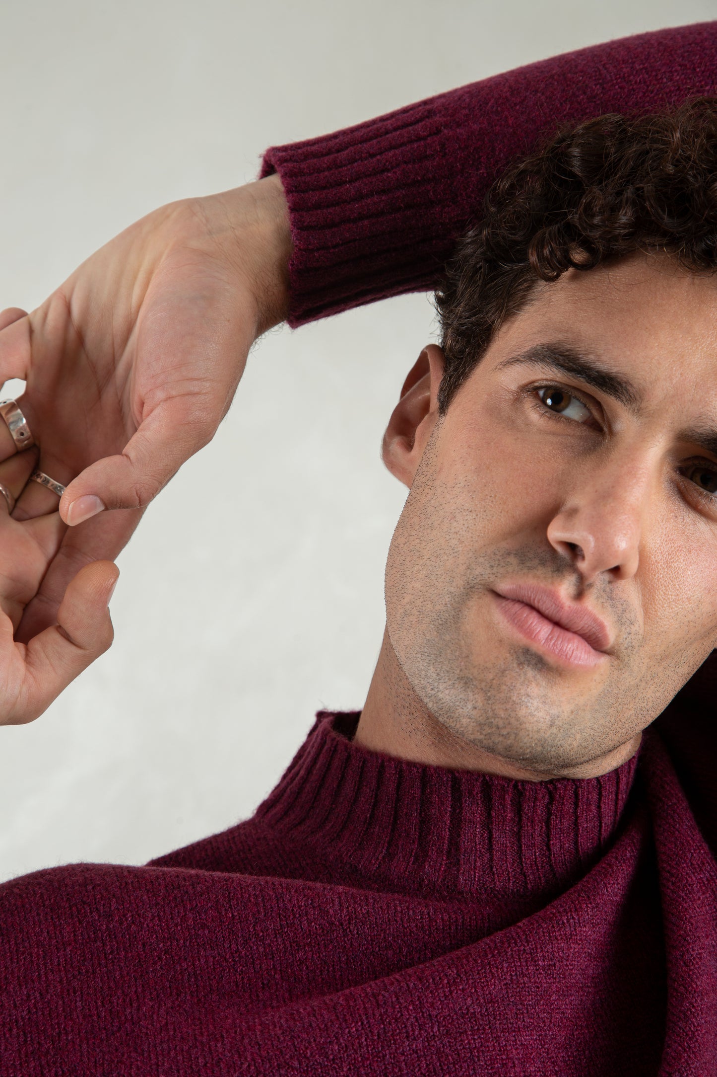 wool-blend crewneck /burgundy