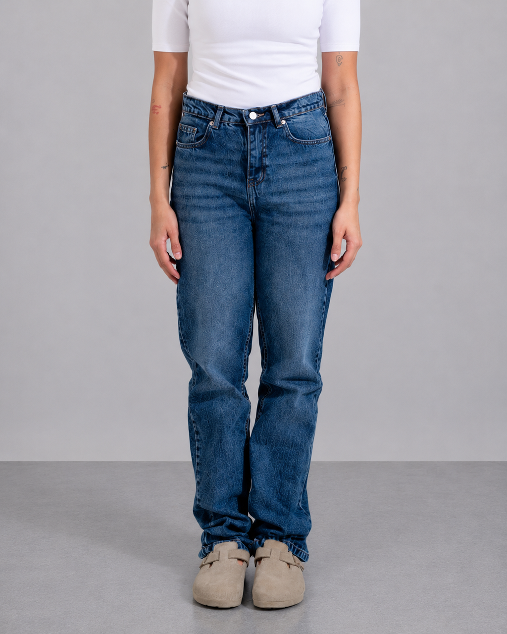 straight leg adjustable waist jeans /hers