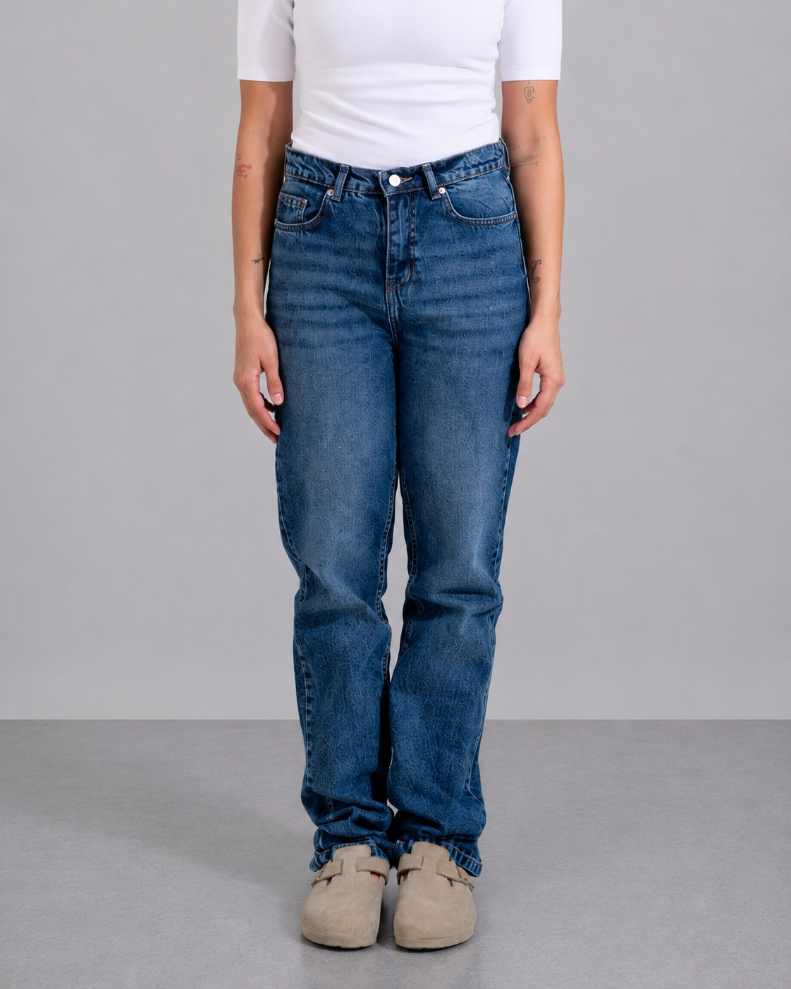 straight leg adjustable waist jeans /hers